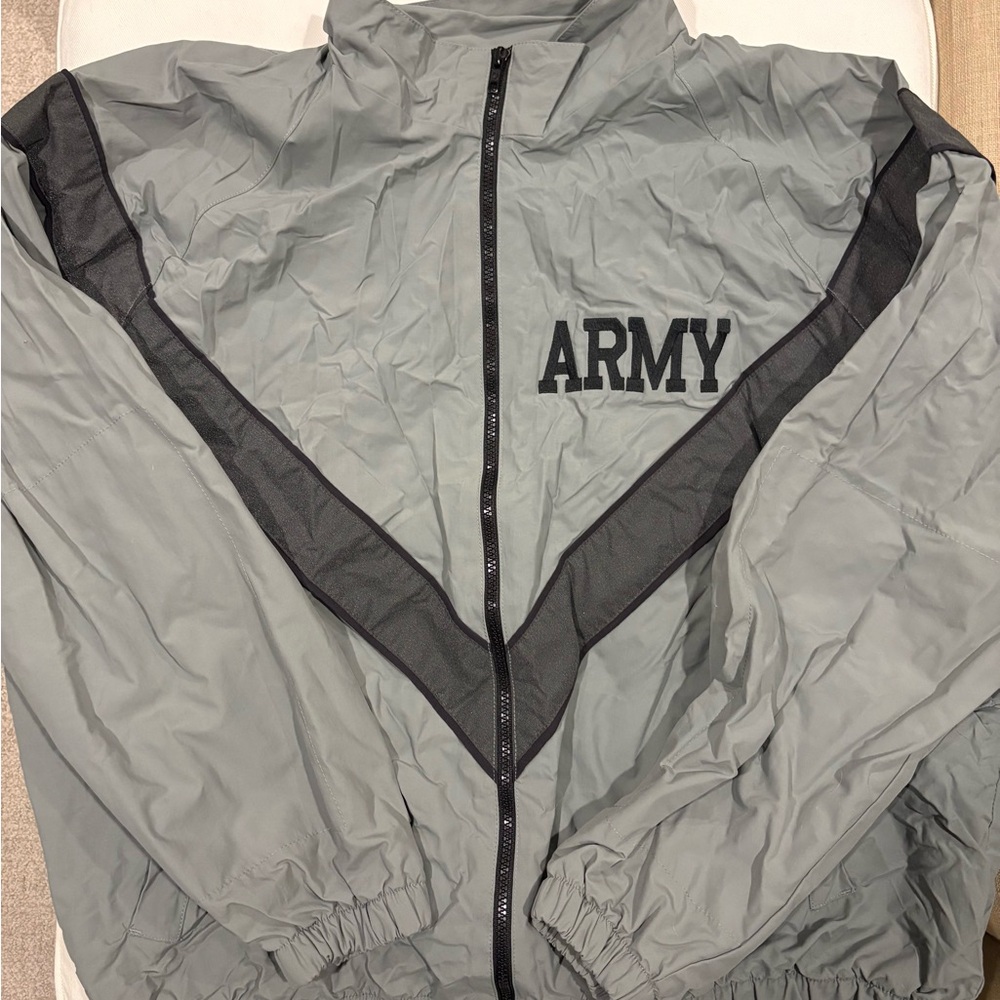 U.S. ARMY Military Windbreaker Reflective Jacket Men’s Large (gray)